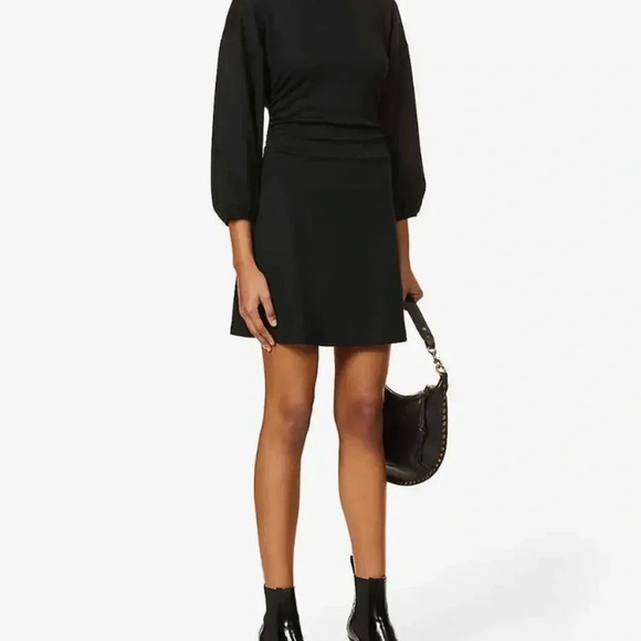 Free People Open Cross back Black Mini Dress XS Bianca - Picture 4 of 9